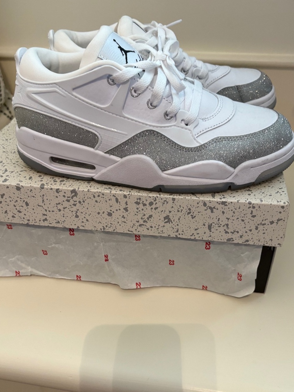 Women’s Air Jordan 4 RM 'White Silver Glitter